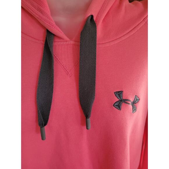 Under Armour Pink Hoodie Gray Accents Sz XL - Picture 3 of 8